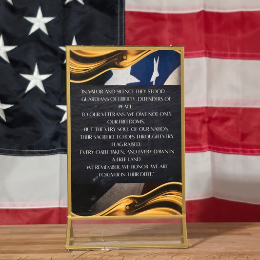 4 x 6 Veteran Support Poem w/Gold Trim (Vertical)