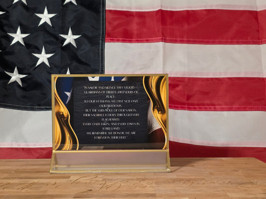 4 x 6 Veteran Support Poem w/Gold Trim (Horizontal)