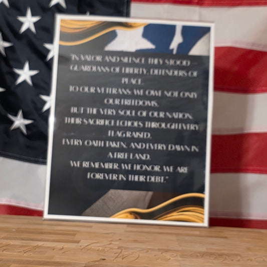 8 x 10 Veteran Support Poem Stick-On