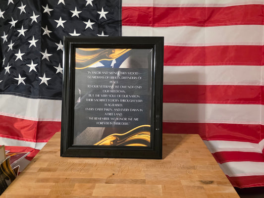 8 x 10 Framed Veteran Support Poem