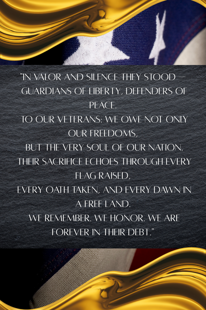 4 x 6 Veteran Support Poem w/Wood Base (Vertical)